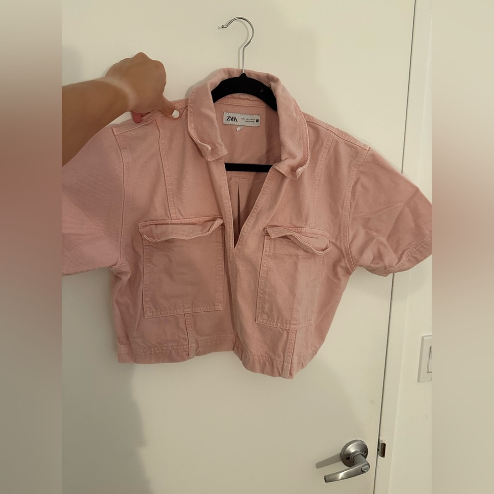 Zara Pink Denim Top - Picture 6 of 7